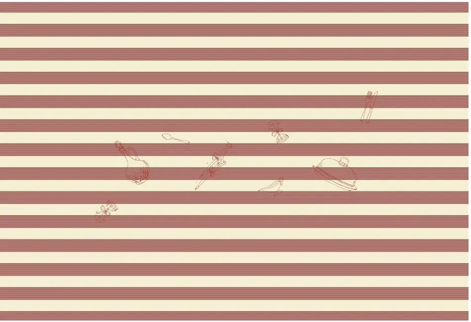 Auguste Rust tablecloth with stripes and embroidery