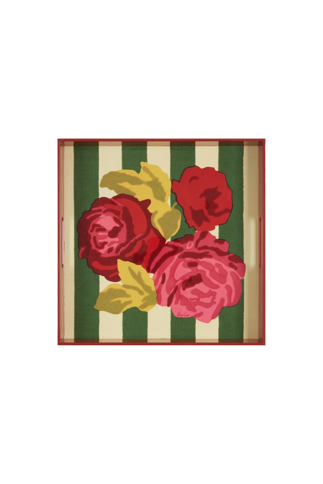 Nizam Stripes - Dienblad - Groen  -Naturel - 40 ×40  cm