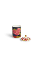 Geurkaars donkerblauw, pot met deksel ernaast