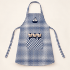 Kinderschortje met marinebeertjes – blauw geruit