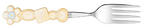 Likio Butter Woodgrain fork with beads and wood grain pattern