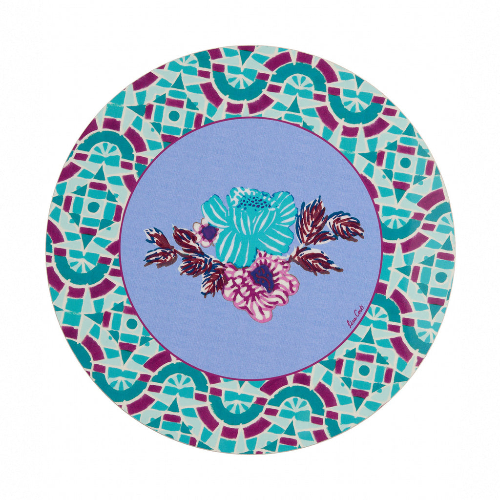 Ronde placemat Amer Rose blauw 39 cm