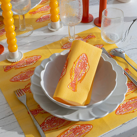 Servetten - Poisson Lumineux Orange - 40x40