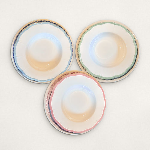 Serviesset Rose en Petalo in blauw, groen en roze