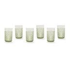 Set van 6 kristallen glazen olijfgroen