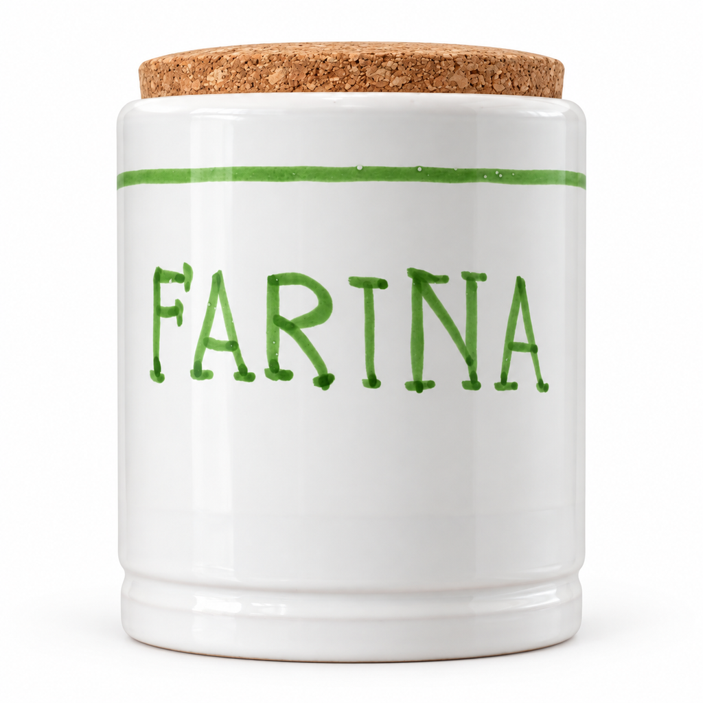 Voorraadpot met Italiaans opschrift